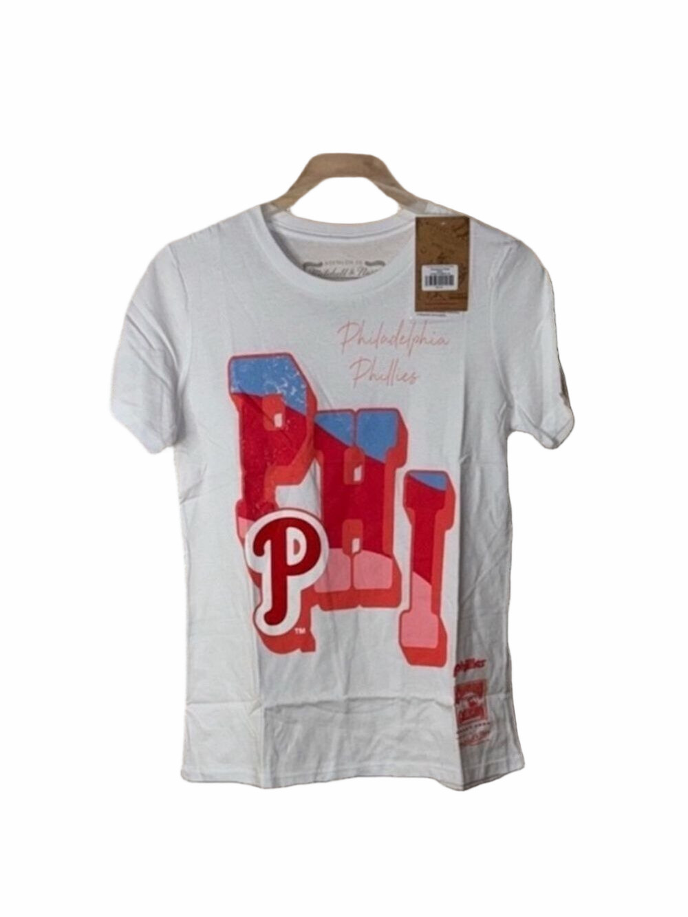 Mitchell and Ness Phillies White T-Shirt Extra Small New With Tags